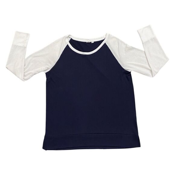 Gap Navy & White Raglan Pullover Crewneck Lightweight Sweater Size Medium - Picture 7 of 11